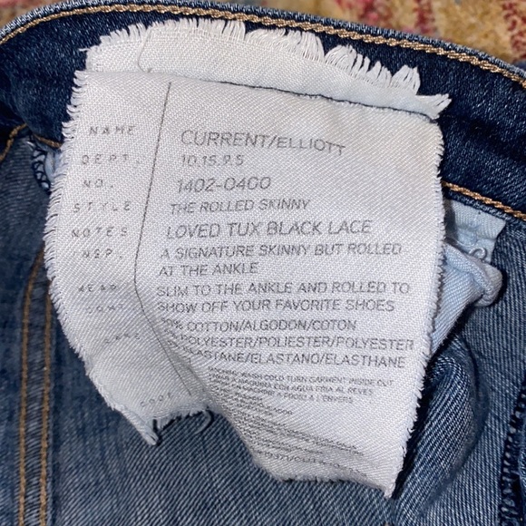 Current/Elliott | Loved Tux Black Lace Skinny Jeans Size 27 - Picture 5 of 8